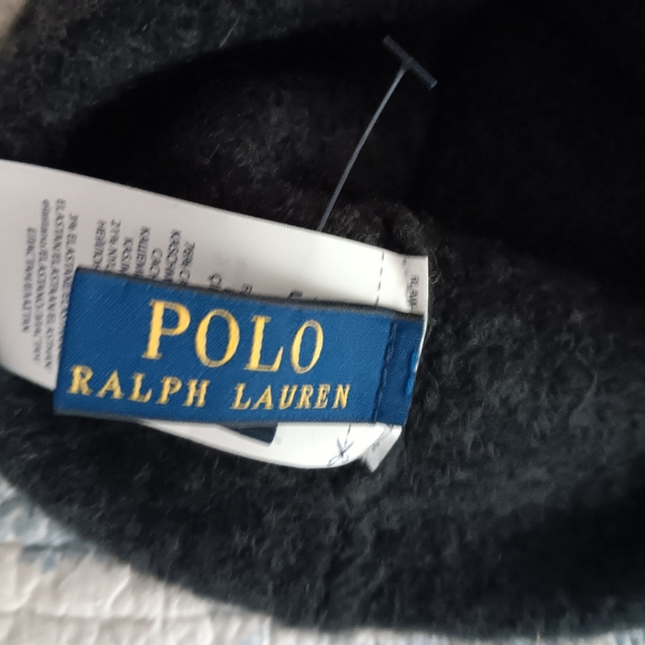 New POLO RALPH LAUREN Charcoal Grey Cashmere Knit Hat - Picture 4 of 5